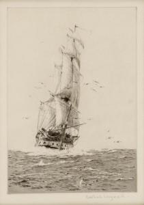 LANGMAID Rowland 1897-1956,Tall Ship,Mossgreen AU 2014-11-06