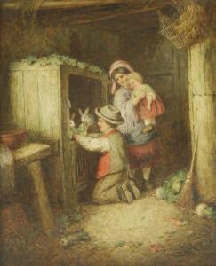LANGOIS Mark W 1800-1800,CHILDREN FEEDING THEIR PET RABBITS,Sworders GB 2016-09-13