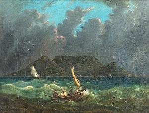 LANGSCHMIDT Wilhelm Heinrich 1805-1866,Table Bay,c.1850,Strauss Co. ZA 2016-10-10