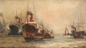 LANGSTAFFE John 1849-1912,Shipping on the Thames,Woolley & Wallis GB 2019-03-06