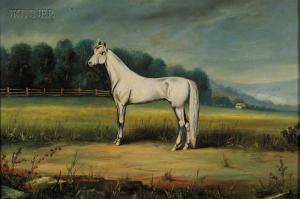 LANGWIG Augustus,Portrait of a White Horse,Skinner US 2008-11-14