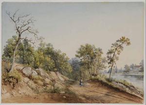 LANIG William,Traveler on a Road by a River,1865,Brunk Auctions US 2017-03-24