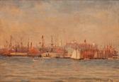 LANSIL Walter Franklin 1846-1925,Harbor Scene,1878,Hindman US 2022-02-15