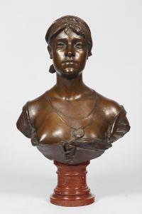 LANSON Alfred Désiré 1851-1938,Büste einer jungen Frau,Zeller DE 2021-06-23