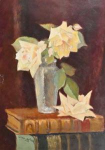 LANTIER Lucien 1879-1960,Vase de rose sur des livres,Etienne de Baecque FR 2021-04-22