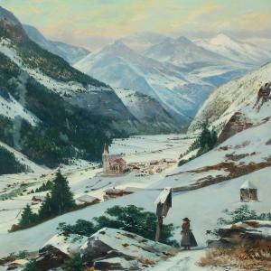 LANZENDORF Richard 1864,Landscape from Heiligenblut, Hohe Taurn,Bruun Rasmussen DK 2016-02-29