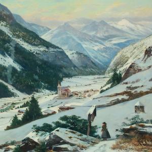 LANZENDORF Richard 1864,Landscape from Heiligenblut, Hohe Taurn,Bruun Rasmussen DK 2016-02-08