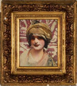 LAPARRA William J.E.E 1873-1920,Jeune femme au turban,Cannes encheres, Appay-Debussy FR 2024-02-23