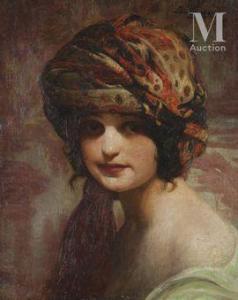 LAPARRA William J.E.E 1873-1920,Jeune femme au turban,Millon & Associés FR 2021-12-16