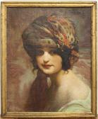 LAPARRA William J.E.E 1873-1920,Portrait de femme au turban,1989,Ruellan FR 2017-04-08