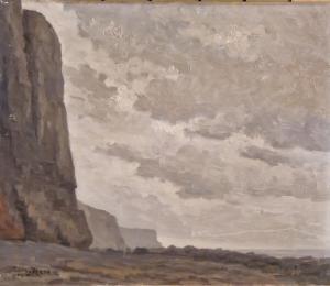 LAPERDRIX Jean 1912-2005,Bord de mer à la falaise par temps gris,Rossini FR 2024-01-16