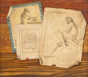 LAPI Pompeo 1778-1818,Tromp l\’œil con incisioni e disegni antichi,Bertolami Fine Arts IT 2019-11-21