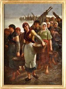 Lapino Marco 1800-1800,A LINE OF FISHERMEN AND WOMEN,Anderson & Garland GB 2014-09-16