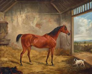 LAPORTE George Henry 1799-1873,Bay horse and setter in a stall,1830,Bonhams GB 2024-03-12