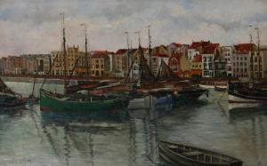 LAPORTE KAREL 1900-1900,Vissershaven van Blankenberge,1935,Bernaerts BE 2012-02-13