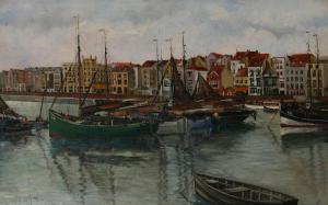 LAPORTE KAREL 1900-1900,Vissershaven van Blankenberge.,1935,Bernaerts BE 2011-10-17