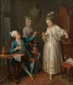 LAQUY Joseph Willem 1738-1798,Feeding the bird,Bernaerts BE 2016-12-13