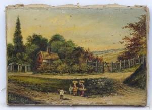 LARA George 1862-1871,Figures on a track near a cottage,Dickins GB 2018-04-06