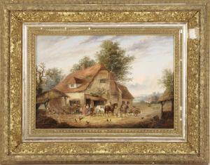 LARA William 1800-1800,Vendors outside a thatched-roof cottage,Eldred's US 2015-11-06
