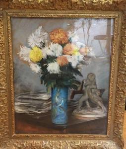 LARD Maurice 1864-1908,Bouquet de chrysanthèmes dans un vase,1895,Delorme-Collin-Bocage 2020-02-27