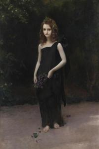 LARD Maurice,Jeune fille au bouquet de violettes en pied,1896,Etienne de Baecque 2020-01-24