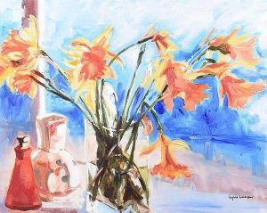 LARMOUR Lynne,STILL LIFE, DAFFODILS,Ross's Auctioneers and values IE 2020-06-17