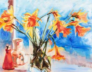 LARMOUR Lynne,STILL LIFE, DAFFODILS,Ross's Auctioneers and values IE 2022-04-20