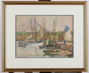 LAROCHE Robert 1896-1974,Thoniers au port,Adjug'art FR 2020-07-26