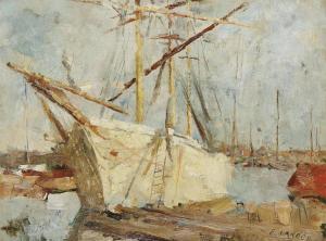 LAROCK Evert 1865-1901,’’Le bateau blanc’’,Bernaerts BE 2010-05-10