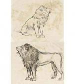 LARROQUE Armand Alexis 1869,Deux lions rugissant.,Damien Leclere FR 2008-12-15