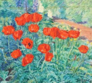 LARSEN MEYER Otto 1873-1972,Gardenscape with poppies,Bruun Rasmussen DK 2018-03-27