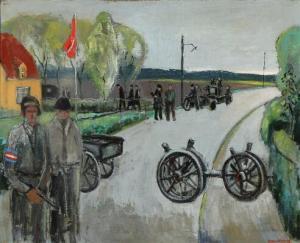 LARSEN Peder 1898-1956,Landscape with soldiers,Bruun Rasmussen DK 2018-04-10