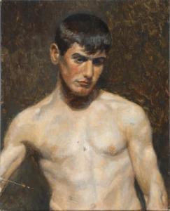 LARSEN ROHWEDER Bodil 1883-1975,A male nude model,1924,Bruun Rasmussen DK 2022-04-04