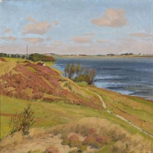 LARSEN Thorvald 1881-1947,A summer landscape near a fiord,1926,Bruun Rasmussen DK 2016-06-06