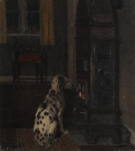 LARSEN Thorvald 1881-1947,Interior with a Dalmatian,Bruun Rasmussen DK 2021-03-22