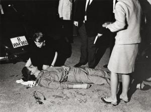 LARSSON Bernard,DEATH OF STUDENT BENNO OHNESORG, KRUMME STRASSE, B,1967,Villa Grisebach 2012-11-28