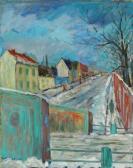 larsson Elvin 1913-1995,Swedish street view, winter,1947,Bruun Rasmussen DK 2020-04-07