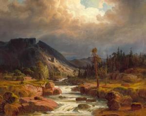 LARSSON Markus 1825-1864,Landscape with a raging river,Bruun Rasmussen DK 2019-09-17