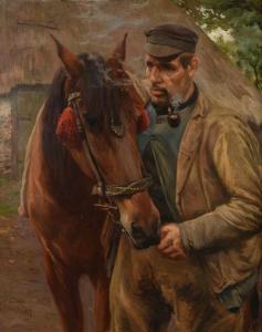 LARY Roland 1855-1932,Boer met paard,Zeeuws NL 2018-12-06