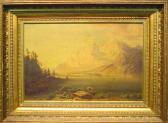 LASALLE 1800-1800,FISHERMAN IN AN EXTENSIVE MOUNTAIN LANDSCAPE,William Doyle US 2002-06-05