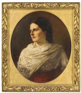 LASCH Carl Johann 1822-1888,Portrait of a young lady, bust-length, in a lace s,Christie's 2009-01-13