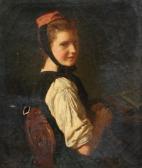 LASCH Carl Johann 1822-1888,Portrait of a Young Maiden,Burchard US 2010-05-23