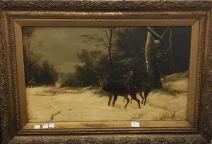 LASCHKE E,Deer in Winter Landscape,1902,Rowley Fine Art Auctioneers GB 2020-02-08