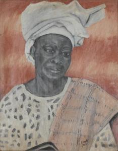 LASEKAN Akinola 1916-1974,The Wife of High Chief Alago, Sasere of Owo,1966,Sotheby's GB 2022-03-22