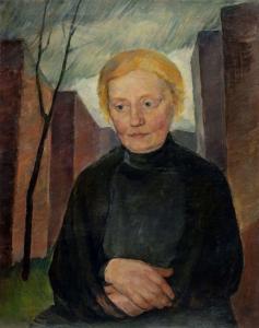 LASERSTEIN Lotte 1898-1993,Die Mutter der Künstlerin (Meta Laserstein) vor Hä,1921,Stahl 2024-02-24