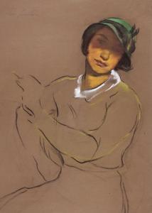 LASERSTEIN Lotte 1898-1993,Selbstporträt mit grünem Hut,1930,Sotheby's GB 2024-03-07