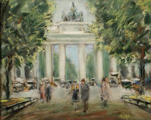 LASKO Hans 1900,Flaneure vor dem Brandenburger Tor,Kastern DE 2012-09-22