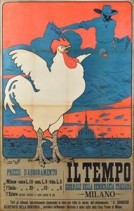 LASKOFF Franz 1869-1918,Manifesto pubblicitario Il Tempo, Giornal,1900,Galleria Pananti Casa d'Aste 2022-02-18