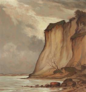LASS Jan 1890-1958,Coastal scenery with a cliff,Bruun Rasmussen DK 2022-10-31