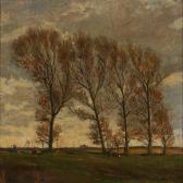 LASSEN Aksel Martin,Autumn landscapewith trees and grazing cows,1910,Bruun Rasmussen 2010-08-02